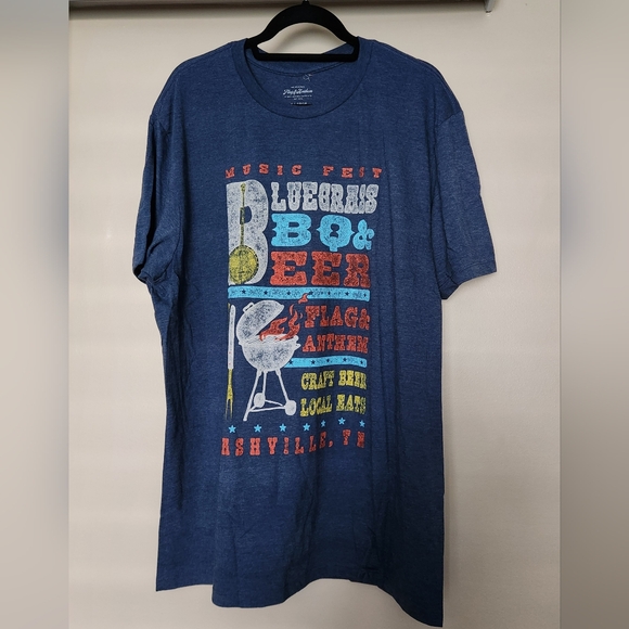 FLAG & ANTHEM Bluegrass BBQ T-Shirt Short Sleeve ~BLUE ~XL - Picture 3 of 8
